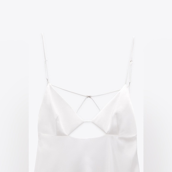 Zara nwt blogger favorite white satin effect party coctail wedding dress - Picture 13 of 13